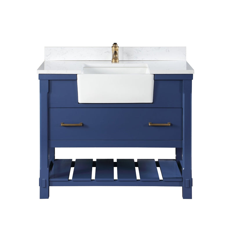 Altair Designs Georgia 42" Single Bathroom Vanity with White Farmhouse Basin - 537042-JB-AW-NM - Backyard Provider