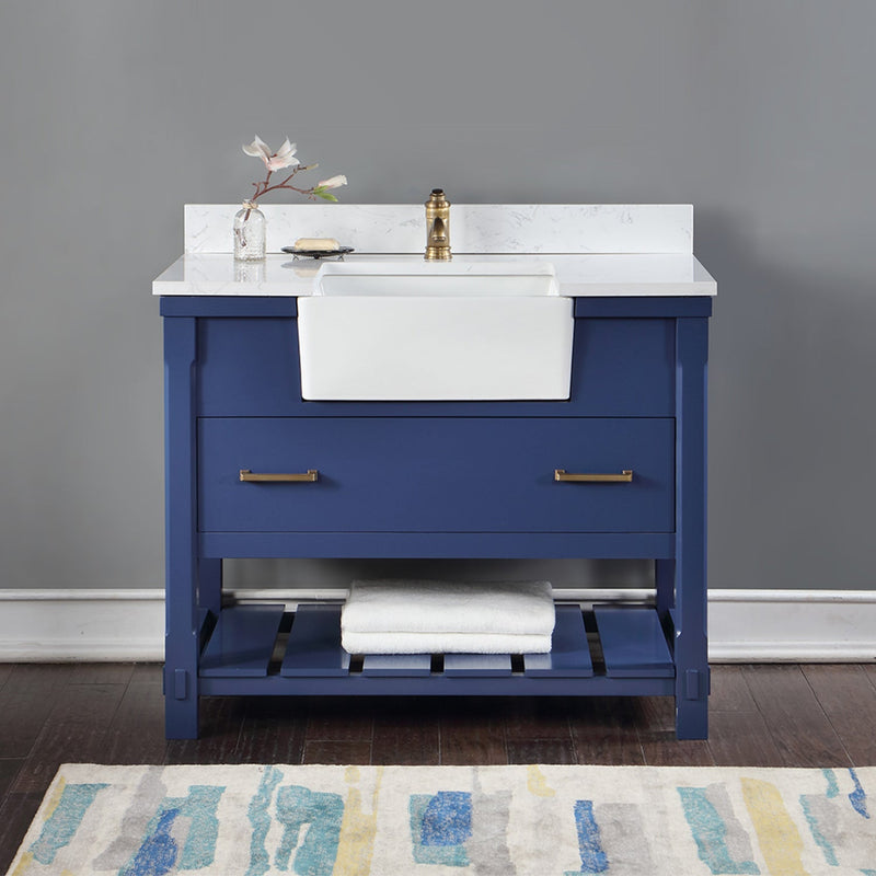 Altair Designs Georgia 42" Single Bathroom Vanity with White Farmhouse Basin - 537042-JB-AW-NM - Backyard Provider