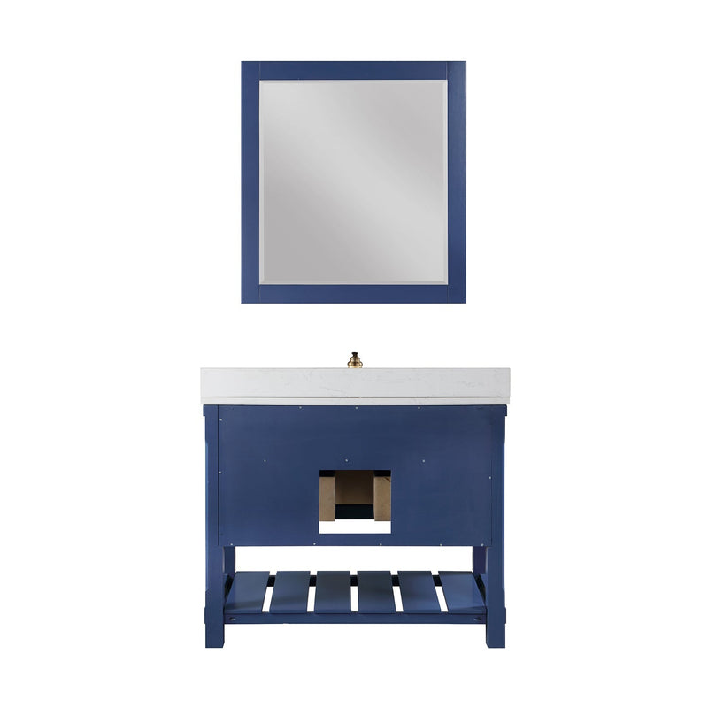 Altair Designs Georgia 42" Single Bathroom Vanity with White Farmhouse Basin - 537042-JB-AW-NM - Backyard Provider