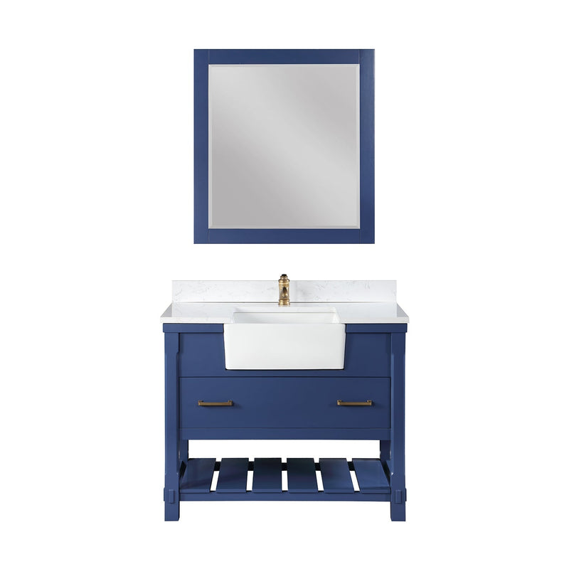 Altair Designs Georgia 42" Single Bathroom Vanity with White Farmhouse Basin - 537042-JB-AW-NM - Backyard Provider