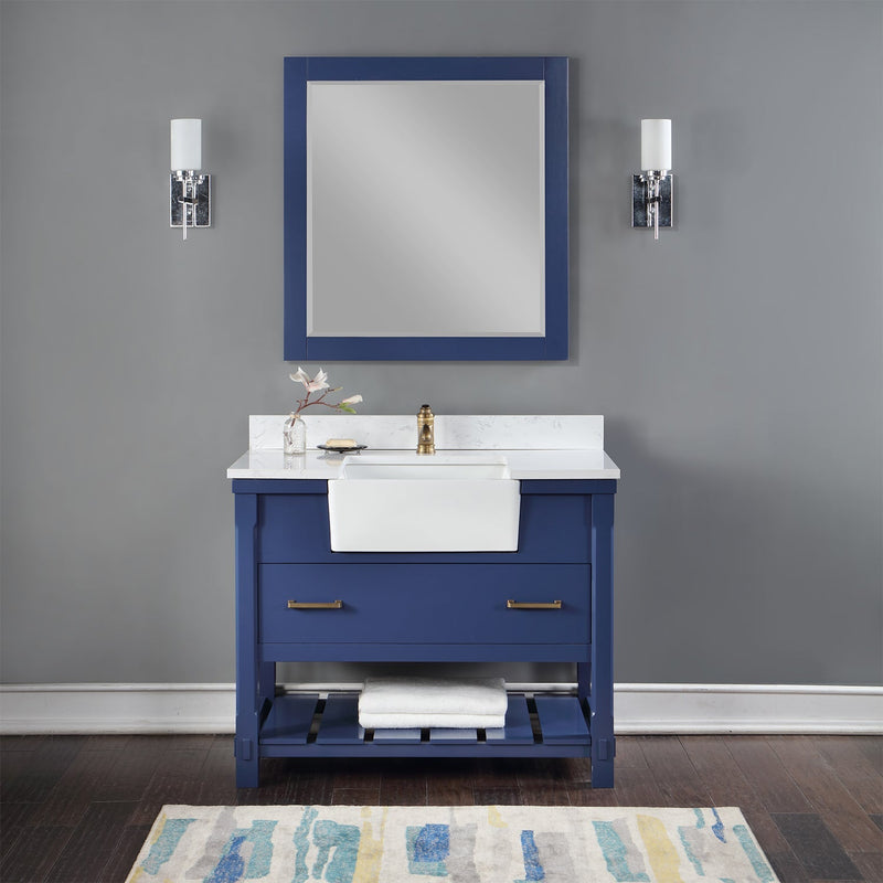 Altair Designs Georgia 42" Single Bathroom Vanity with White Farmhouse Basin - 537042-JB-AW-NM - Backyard Provider