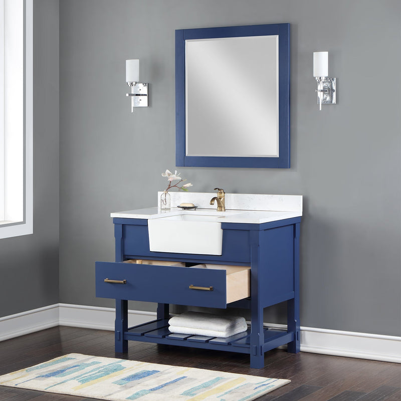 Altair Designs Georgia 42" Single Bathroom Vanity with White Farmhouse Basin - 537042-JB-AW-NM - Backyard Provider