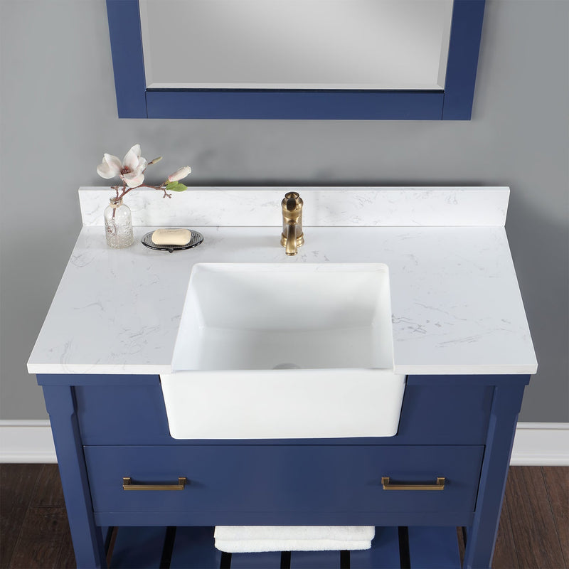 Altair Designs Georgia 42" Single Bathroom Vanity with White Farmhouse Basin - 537042-JB-AW-NM - Backyard Provider