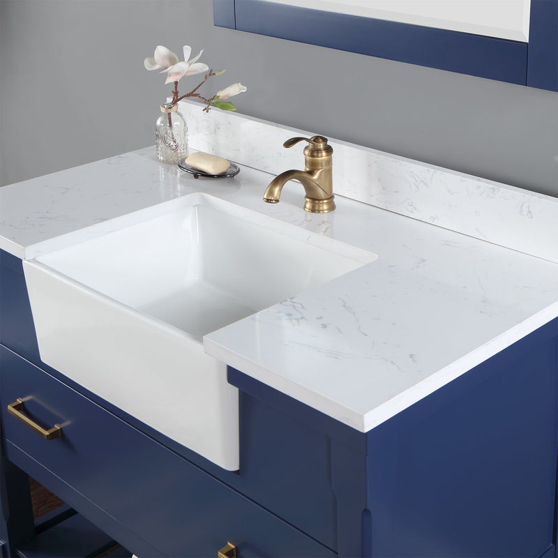 Altair Designs Georgia 42" Single Bathroom Vanity with White Farmhouse Basin - 537042-JB-AW-NM - Backyard Provider