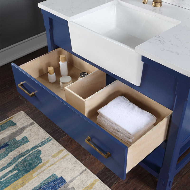 Altair Designs Georgia 42" Single Bathroom Vanity with White Farmhouse Basin - 537042-JB-AW-NM - Backyard Provider