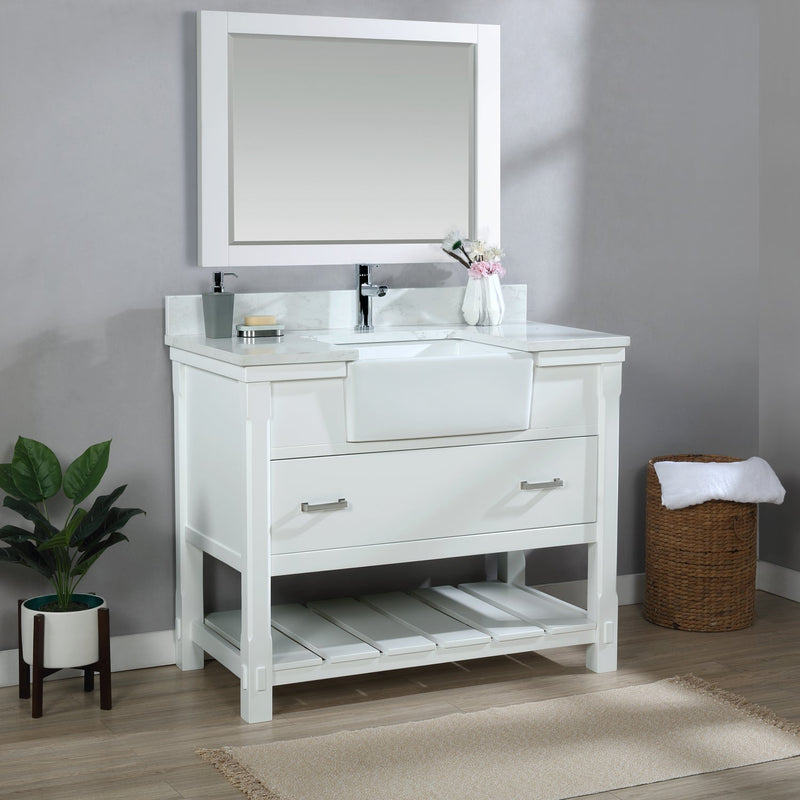 Altair Designs Georgia 42" Single Bathroom Vanity with White Farmhouse Basin - 537042-JB-AW-NM - Backyard Provider