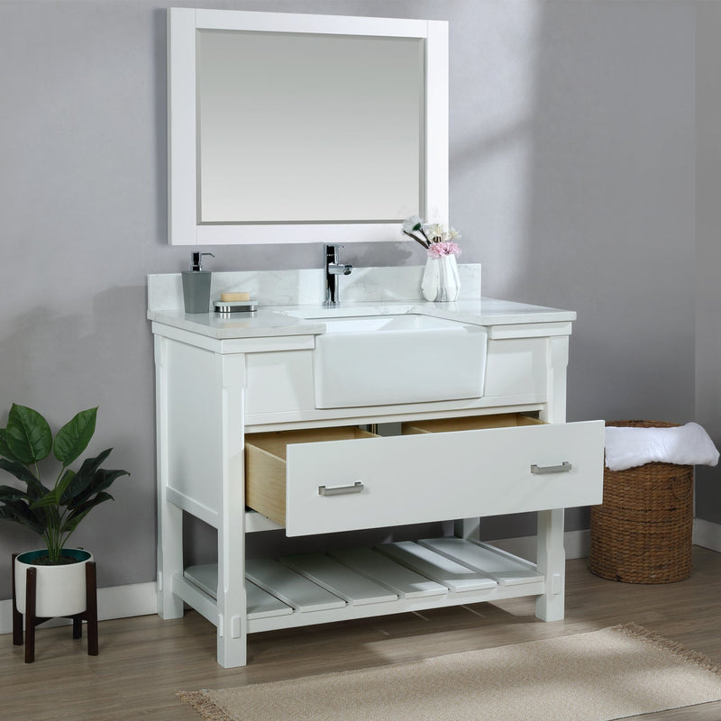 Altair Designs Georgia 42" Single Bathroom Vanity with White Farmhouse Basin - 537042-JB-AW-NM - Backyard Provider