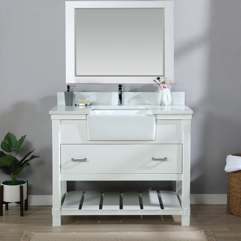 Altair Designs Georgia 42" Single Bathroom Vanity with White Farmhouse Basin - 537042-JB-AW-NM - Backyard Provider