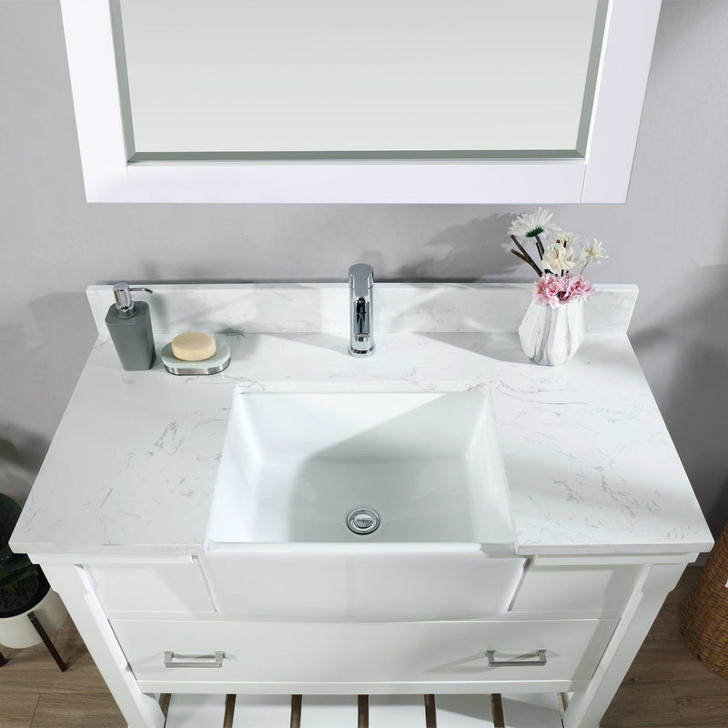 Altair Designs Georgia 42" Single Bathroom Vanity with White Farmhouse Basin - 537042-JB-AW-NM - Backyard Provider