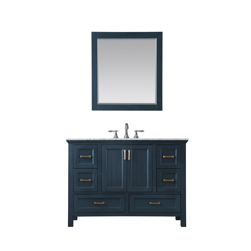 Altair Designs Isla 48" Single Bathroom Vanity Set with Carrara White Marble Countertop - 538048-WH-CA-NM - Backyard Provider