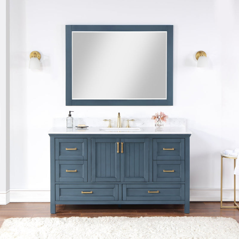 Altair Designs Isla 60" Single Bathroom Vanity Set with White Composite Aosta Marble Countertop - 538060S-WH-AW-NM - Backyard Provider