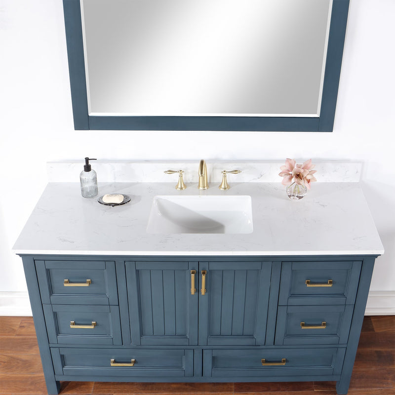 Altair Designs Isla 60" Single Bathroom Vanity Set with White Composite Aosta Marble Countertop - 538060S-WH-AW-NM - Backyard Provider