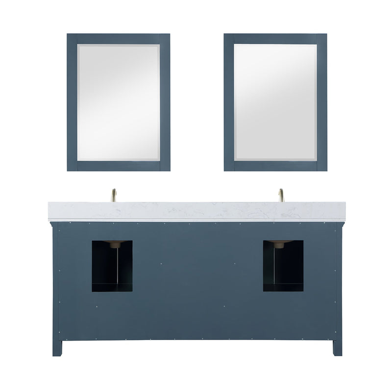 Altair Designs Isla 72" Double Bathroom Vanity Set with Aosta White Marble Countertop - 538072-WH-AW-NM - Backyard Provider