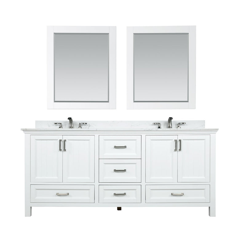 Altair Designs Isla 72" Double Bathroom Vanity Set with Aosta White Marble Countertop - 538072-WH-AW-NM - Backyard Provider