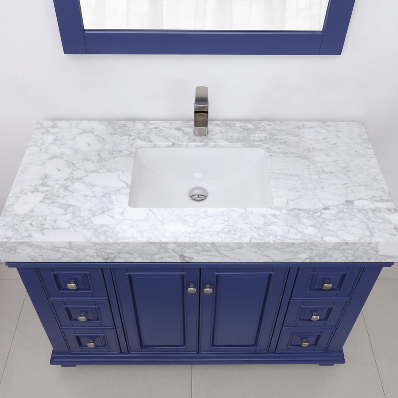 Altair Designs Jardin 48" Single Bathroom Vanity Set with Carrara White Marble Countertop - 539048-WH-CA-NM - Backyard Provider