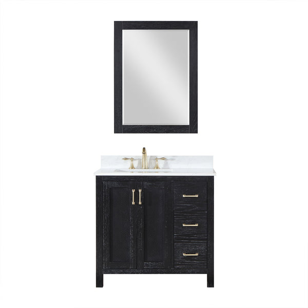 Altair Designs Hadiya 36" Single Bathroom Vanity Set with Aosta White Composite Stone Countertop - 542036-GP-AW-NM - Backyard Provider