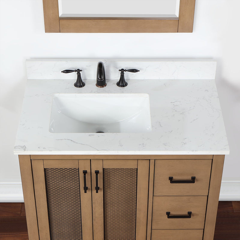 Altair Designs Hadiya 36" Single Bathroom Vanity Set with Aosta White Composite Stone Countertop - 542036-GP-AW-NM - Backyard Provider