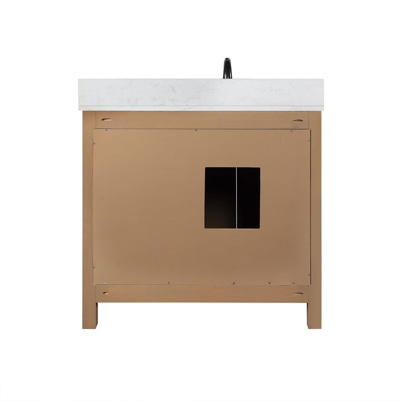 Altair Designs Hadiya 36" Single Bathroom Vanity Set with Aosta White Composite Stone Countertop - 542036-GP-AW-NM - Backyard Provider