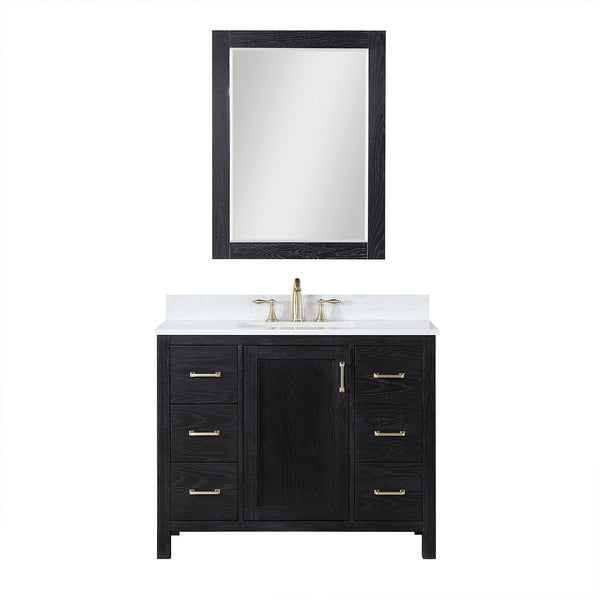 Altair Designs Hadiya 42" Single Bathroom Vanity Set with Aosta White Composite Stone Countertop - 542042-GP-AW-NM - Backyard Provider