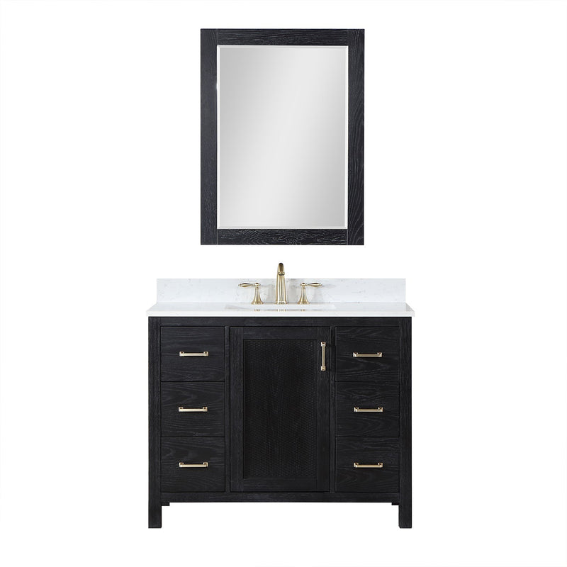 Altair Designs Hadiya 42" Single Bathroom Vanity Set with Aosta White Composite Stone Countertop - 542042-GP-AW-NM - Backyard Provider