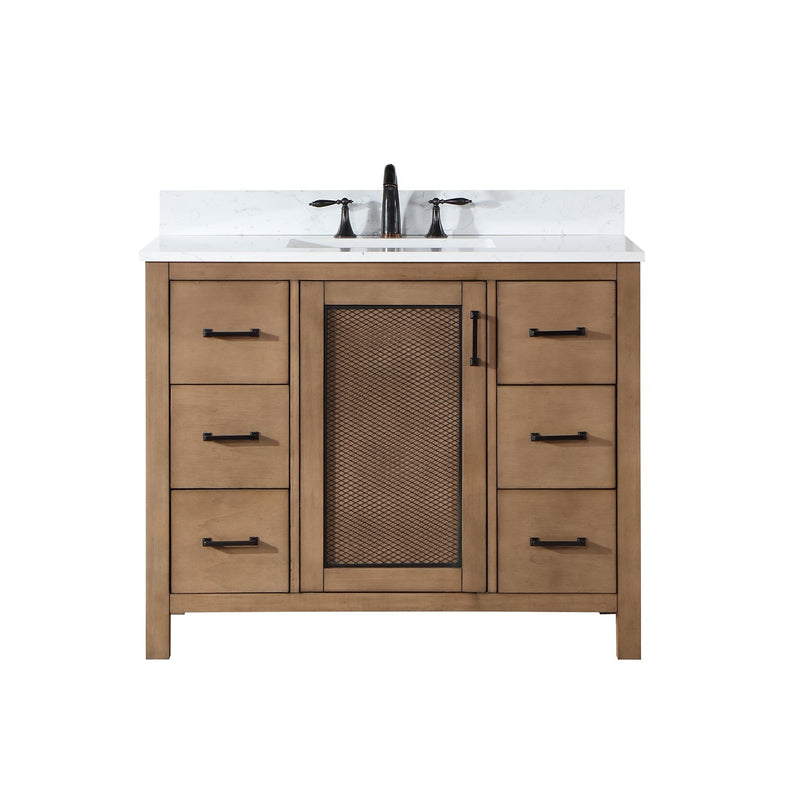 Altair Designs Hadiya 42" Single Bathroom Vanity Set with Aosta White Composite Stone Countertop - 542042-GP-AW-NM - Backyard Provider