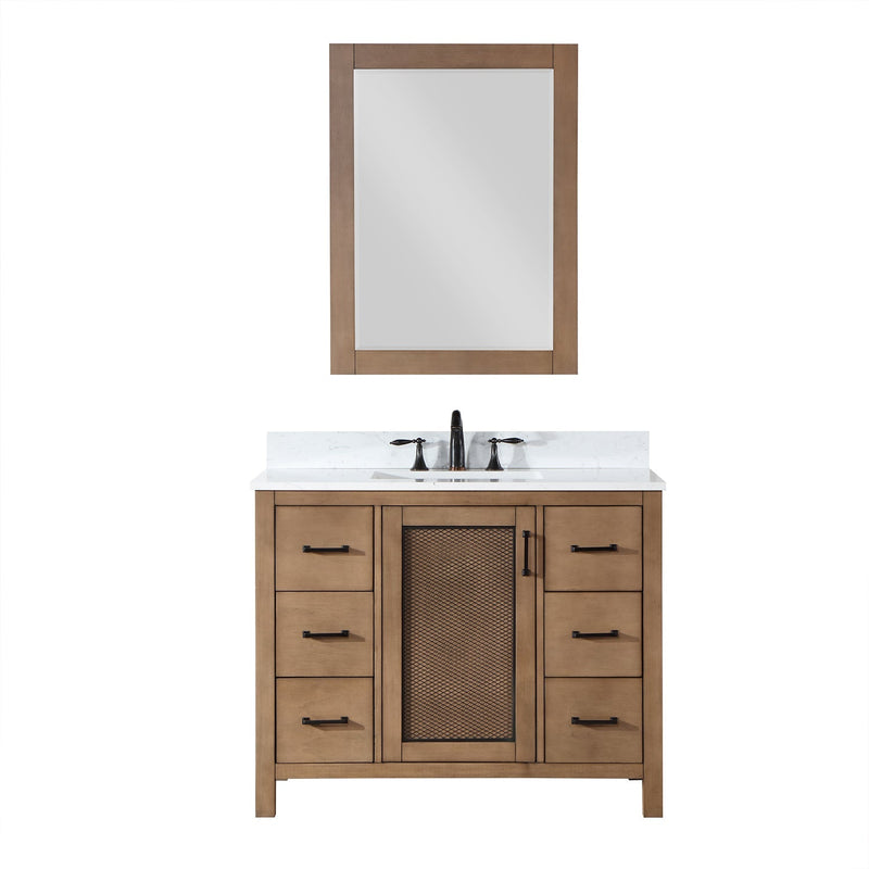 Altair Designs Hadiya 42" Single Bathroom Vanity Set with Aosta White Composite Stone Countertop - 542042-GP-AW-NM - Backyard Provider