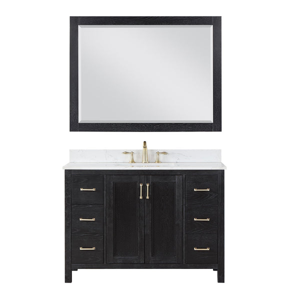 Altair Designs Hadiya 48" Single Bathroom Vanity Set with Aosta White Composite Stone Countertop - 542048-GP-AW-NM - Backyard Provider