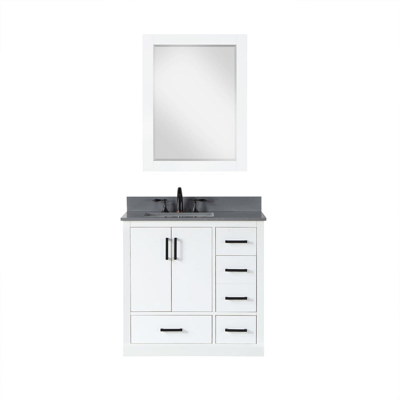 Altair Designs Monna 36" Single Bathroom Vanity Set with Aosta White Composite Stone Countertop - 544036-WH-CG-NM - Backyard Provider