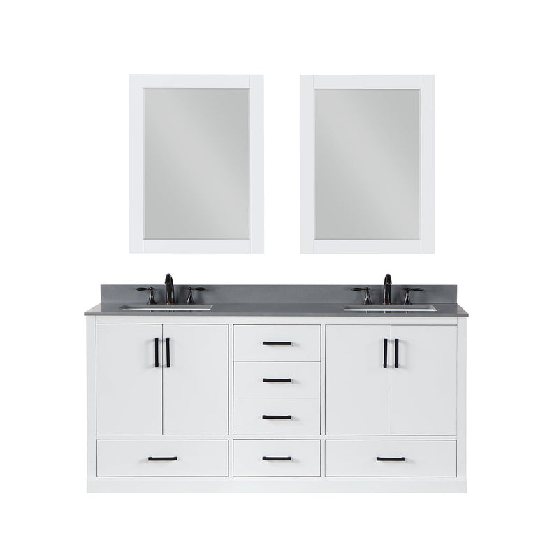 Altair Designs Monna 72" Double Bathroom Vanity Set with Aosta White Composite Stone Countertop - 544072-WH-CG-NM - Backyard Provider