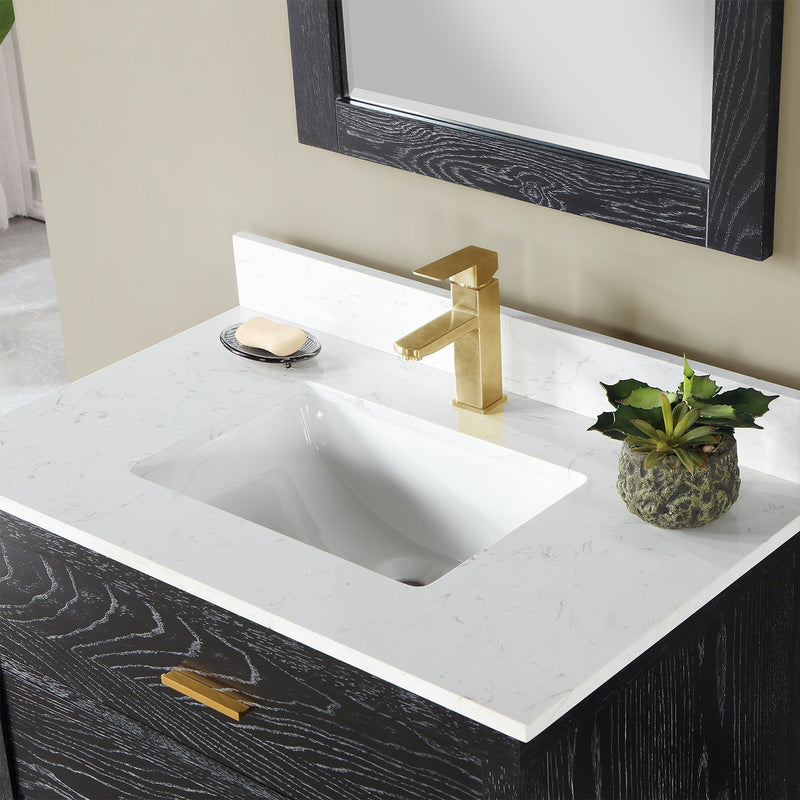 Altair Designs Kesia 36" Single Bathroom Vanity Set with Aosta White Composite Stone Countertop - 545036-WH-AW-NM - Backyard Provider