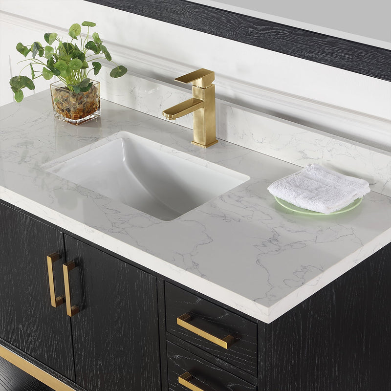 Altair Designs Wildy 48" Single Bathroom Vanity Set with Grain White Composite Stone Countertop - 546048-WO-GW-NM - Backyard Provider