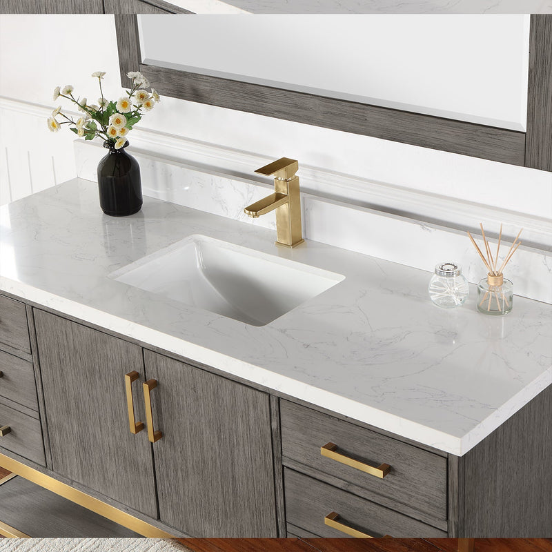 Altair Designs Wildy 60" Single Bathroom Vanity Set with Grain White Composite Stone Countertop - 546060S-WO-GW-NM - Backyard Provider