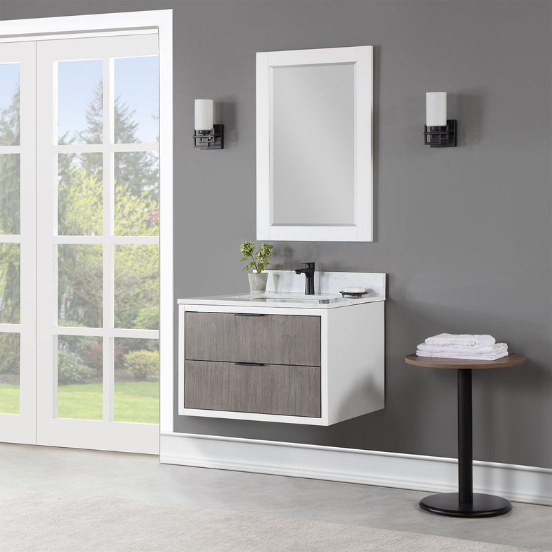 Altair Designs Dione Single Bathroom Vanity Set with Aosta White Stone Countertop - 547030-WP-AW-NM - Backyard Provider