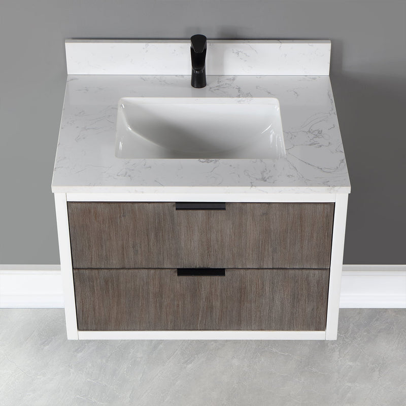 Altair Designs Dione Single Bathroom Vanity Set with Aosta White Stone Countertop - 547030-WP-AW-NM - Backyard Provider