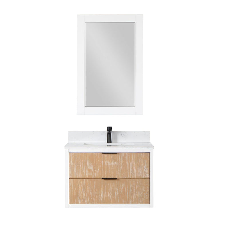 Altair Designs Dione Single Bathroom Vanity Set with Aosta White Stone Countertop - 547030-WP-AW-NM - Backyard Provider