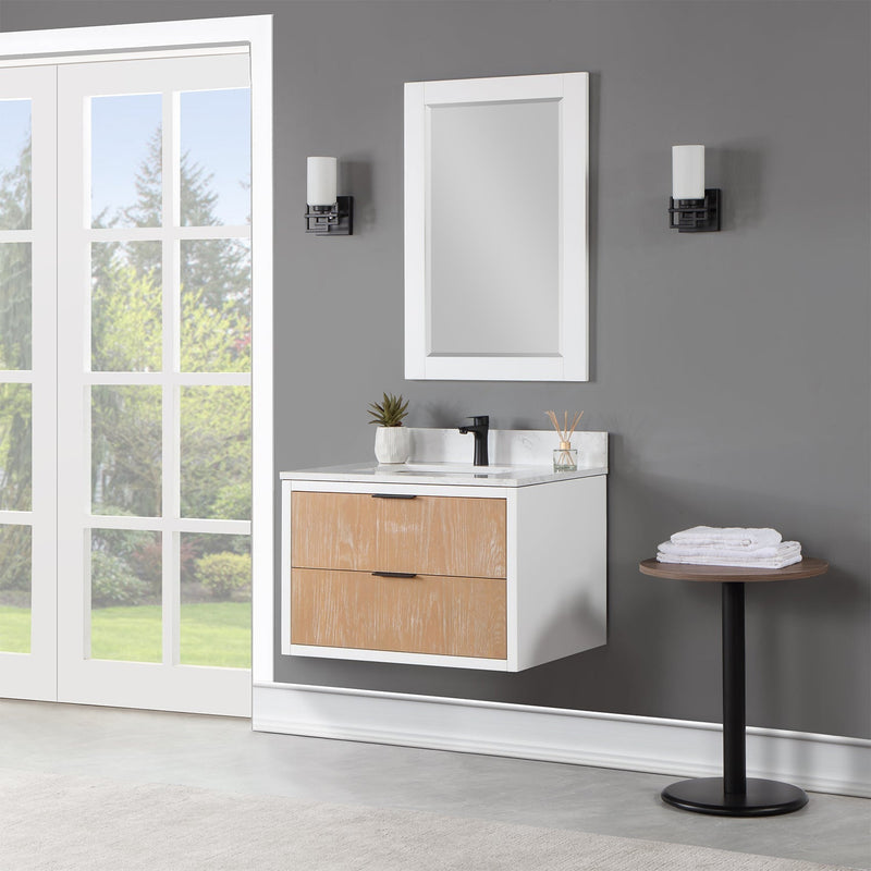 Altair Designs Dione Single Bathroom Vanity Set with Aosta White Stone Countertop - 547030-WP-AW-NM - Backyard Provider