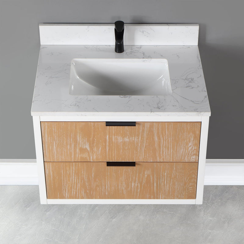 Altair Designs Dione Single Bathroom Vanity Set with Aosta White Stone Countertop - 547030-WP-AW-NM - Backyard Provider