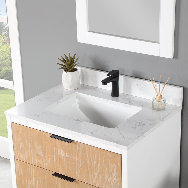 Altair Designs Dione Single Bathroom Vanity Set with Aosta White Stone Countertop - 547030-WP-AW-NM - Backyard Provider