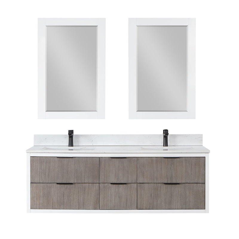 Altair Designs Dione 60" Double Bathroom Vanity Set with Aosta White Stone Countertop - 547060-WP-AW-NM - Backyard Provider