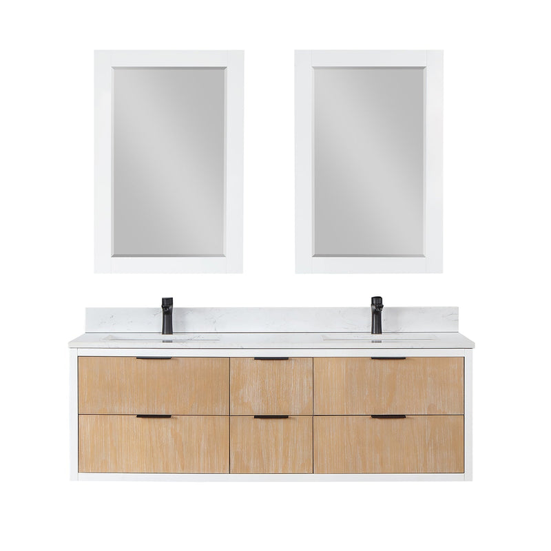 Altair Designs Dione 60" Double Bathroom Vanity Set with Aosta White Stone Countertop - 547060-WP-AW-NM - Backyard Provider