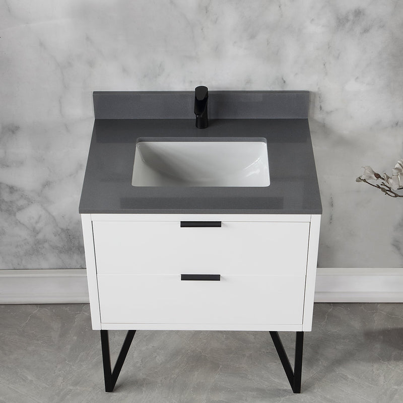 Altair Designs Helios 30" Single Bathroom Vanity Set with Concrete Gray Stone Countertop - 548030-WP-CG-NM - Backyard Provider