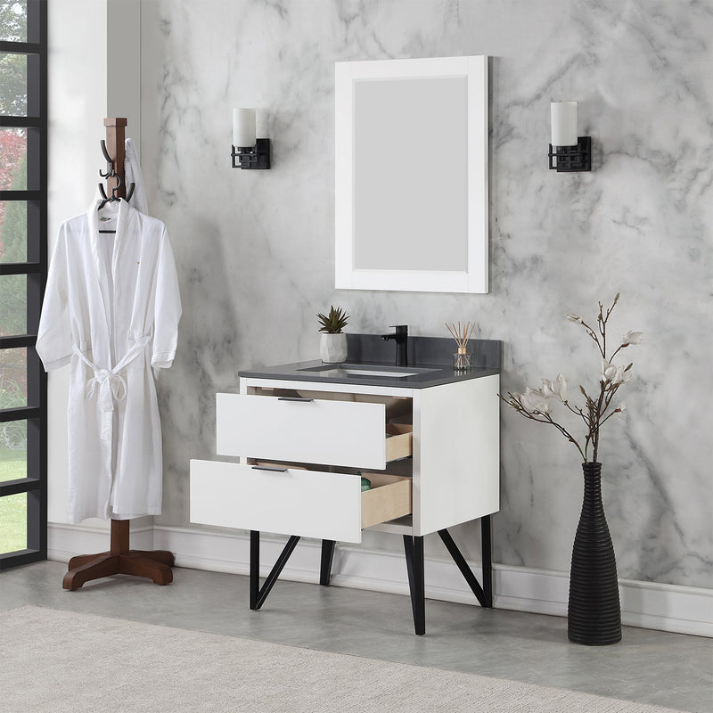 Altair Designs Helios 30" Single Bathroom Vanity Set with Concrete Gray Stone Countertop - 548030-WP-CG-NM - Backyard Provider