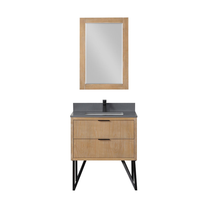 Altair Designs Helios 30" Single Bathroom Vanity Set with Concrete Gray Stone Countertop - 548030-WP-CG-NM - Backyard Provider