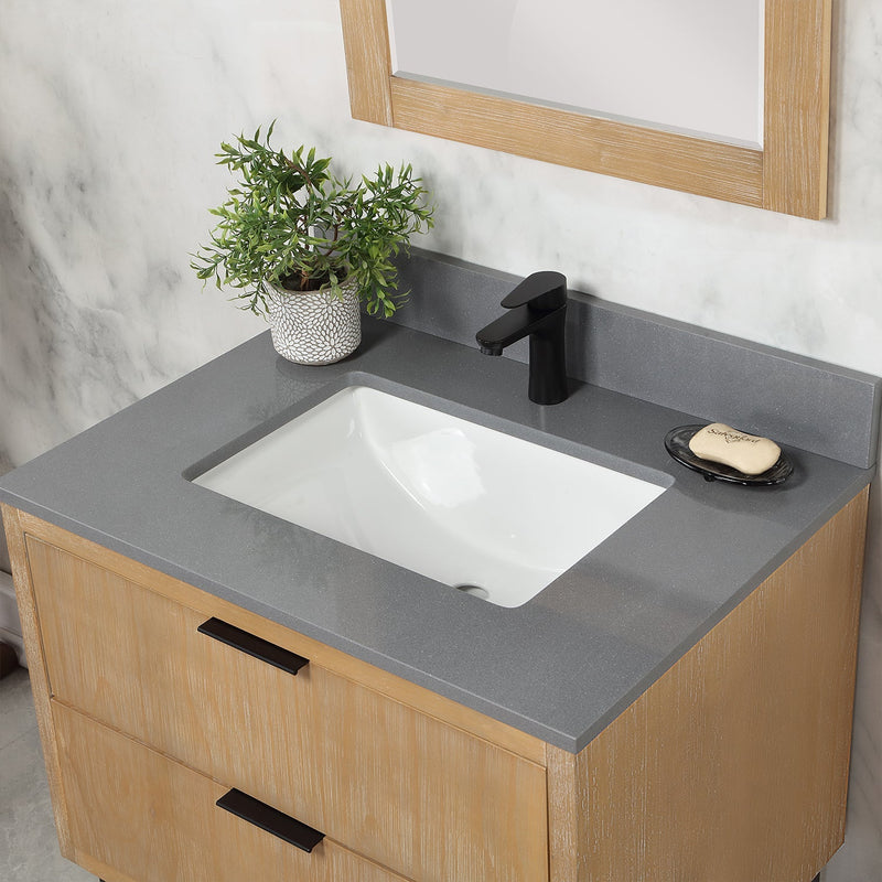 Altair Designs Helios 30" Single Bathroom Vanity Set with Concrete Gray Stone Countertop - 548030-WP-CG-NM - Backyard Provider