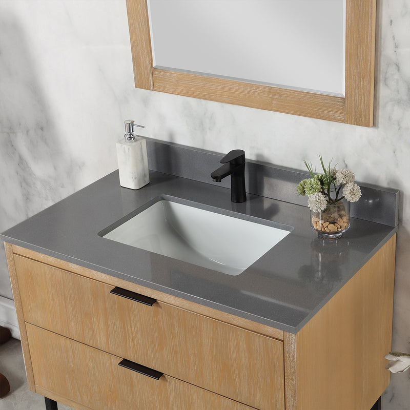 Altair Designs Helios 36" Single Bathroom Vanity Set with Concrete Gray Stone Countertop - 548036-WP-CG-NM - Backyard Provider