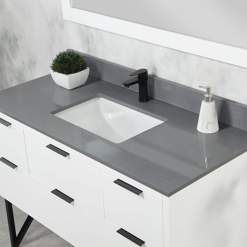 Altair Designs Helios 48" Single Bathroom Vanity Set with Concrete Gray Stone Countertop - 548048-WP-CG-NM - Backyard Provider