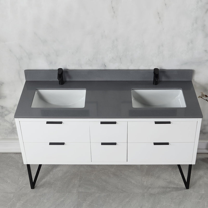 Altair Designs Helios 60" Double Bathroom Vanity Set with Concrete Gray Stone Countertop - 548060-WP-CG-NM - Backyard Provider