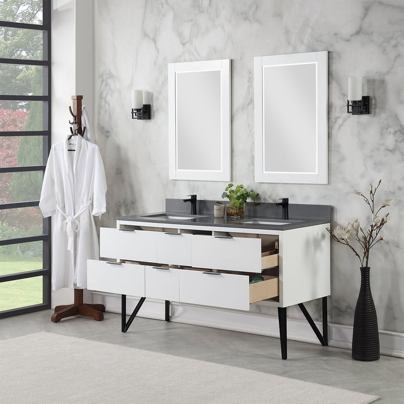 Altair Designs Helios 60" Double Bathroom Vanity Set with Concrete Gray Stone Countertop - 548060-WP-CG-NM - Backyard Provider