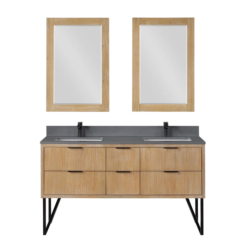 Altair Designs Helios 60" Double Bathroom Vanity Set with Concrete Gray Stone Countertop - 548060-WP-CG-NM - Backyard Provider