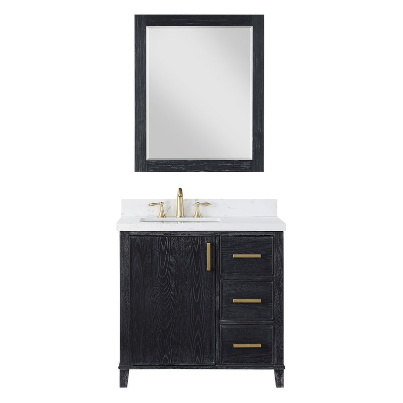 Altair Designs Weiser 36" Single Bathroom Vanity Set with Composite Aosta White Stone Countertop - 549036-BO-AW-NM - Backyard Provider